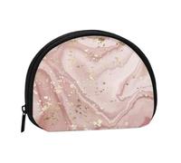 Liquid Marble with Gold, Women's Storage Bag Shell Makeup Bag Small Coin Purse Shell Change Pouch