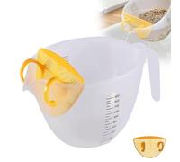 Liquid Measuring Strainer Cup with Handle & Removable Filter - Clear Graduations, 1-Liter Large Capacity | Plastic Measuring Cup for Rice Washing, Cooking & Baking,A