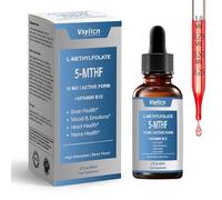 Liquid Methyl B12 & Active Folate Drops - 15mg L-Methylfolate & 1000mcg B12 for Brain, Nerve & Mood Support - Berry Flavour Sublingual Supplement - 2 Fl Oz