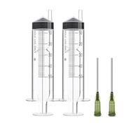Liquid Mixing Kit - Syringes + 14 Gauge Blunt Needles - Ideal for VG E Liquid, Crafts, and Precision Dispensing, Glues & Oils (50ml - 2 pack) by Wizard Trading