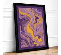 Liquid Motion Abstract Framed Wall Art Print A3 Black