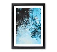 Liquid Movement In Abstract Modern Framed Wall Art Print, Ready to Hang Picture for Living Room Bedroom Home Office Décor, Black A3 (34 x 46 cm)