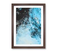Liquid Movement In Abstract Modern Framed Wall Art Print, Ready to Hang Picture for Living Room Bedroom Home Office Décor, Walnut A3 (34 x 46 cm)