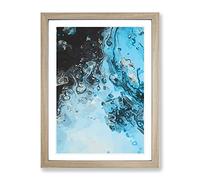 Liquid Movement In Abstract Modern Framed Wall Art Print, Ready to Hang Picture for Living Room Bedroom Home Office Décor, Oak A3 (34 x 46 cm)