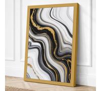 Liquid Movements Minimalist Canvas Wall Art Print 18x12 Inch (46 x 30 cm)