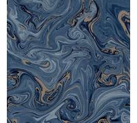 Liquid Navy Gold Wallpaper - Smudge Twirls Abstract - Fluid Liquid Marble Pain in Water Modern Elegance - Paste The Paper