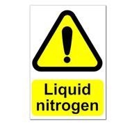 Liquid Nitrogen Warning Stickers x2 Peel and Stick 200mm x 300mm Safety Sign - Durable Laminated Vinyl Decals for Hazardous Materials, Chemical Safety, and Workplace Compliance