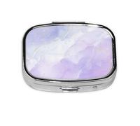 Liquid Pastel Purple Marble,Meta Pill Box 2 Compartment Medicine Case,Portable Organizer