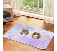 Liquid Pastel Purple Marble,Waterproof Pet Feeding Mat,PU Leather Placemats for Cat Dog Water Bowl,Food Mats,40x60cm