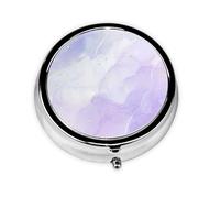 Liquid Pastel Purple MarbleMeta Pill Box 3 Compartment Medicine Case,Portable Organizer