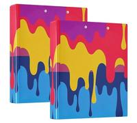 Liquid Pigment Multi Color Pattern 3.8cm Binder Three Rings Binder With Pockets 1/2 Pack Various Binder Hard Cover