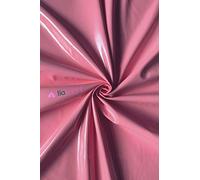 Liquid PVC Vegan Leather Stretch Fabric | High Shine Gloss Dancewear Material | Sold by The Metre | by Tia Knight (SQ707) (Barbie Pink)