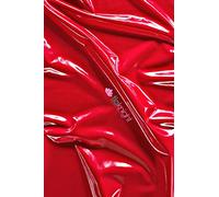Liquid PVC Vegan Leather Stretch Fabric | High Shine Gloss Dancwear Material | Sold by The Metre | by Tia Knight (SQ707) (Red)