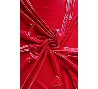 Liquid PVC Vegan Leather Stretch Fabric | High Shine Gloss Dancwear Material | Sold by The Metre | by Tia Knight (SQ707) (Scarlet Red)