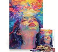 Liquid Rainbow Jigsaw Puzzle 1000 Piece for Teenagers Cognitive Boost Smooth Connection Fun Play Art Piece (50x75cm)
