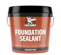 Liquid Rubber Basement and Foundation Repair Sealant - Waterproof Concrete Sealer & Crack Filler - Flexible Coating for Indoor & Outdoor Use - Waterproofing Paint - Black, 3.78 Litres