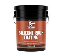 Liquid Rubber Silicone Roof Coating - UV-Reflective, No Primer Needed, One-Coat Sealant for Flat, Sloped, Metal, Wood, Concrete, EPDM, and TPO Roofs, White, 4 Gallons