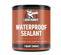 Liquid Rubber Waterproof Sealant - Multi-Surface Leak Repair Indoor and Outdoor Coating, Water-Based, Easy to Apply, Original Black, 1 Quart