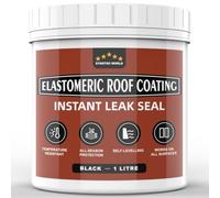 Liquid Rubber Waterproof Sealant & Paint 1L - Elastic Membrane Seals Leaks on Roofs, Gutters & Foundations | Waterproof Repair Coating for Brick, Wood, Metal, Concrete, Stone, Rubber