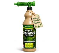 Liquid Seaweed Fertiliser 1L with Hose Attachment - Plant Food & Lawn Feed | Organic cold-pressed Ascophyllum with amino, fulvic & humic acids. Feeds all plants for stronger roots & greener growth