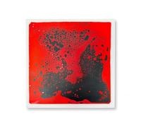 Liquid Sensory Floor Tiles - Durable & Non-Slip Mat, 12 * 12 Inch - Perfect Home Decor, Ideal for Toddlers & Children Playrooms and Decorative Dance Floors(Red-black,20 * 20in)