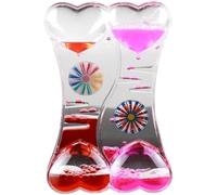 Liquid Sensory Spinning Motion Timer for Autism, Sensory Needs, ADHD, Stress Relief, Anxiety. Autism Toy and Special Needs Sensory Fidget. Pink & Red