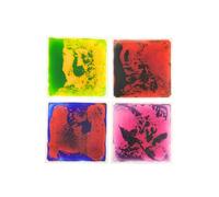 Liquid Sensory Square Floor Tiles Set Age 3+ of 4-50x50cm, Stimulating Touch, Sight, and Imagination
