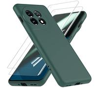 Liquid Silicone Case Compatible with Oneplus 11 Case, Oneplus 11 Cover[With 2 Pack Soft Screen Protector ] Heavy Duty Protection Shockproof Slim Fit Phone Case for Oneplus 11 - Green