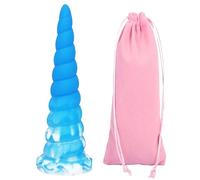 Liquid Silicone Fantasy Anal Dildo Anal Beads Cone Lifelike Gradient Anal Butt Plug Ultra Soft G Spot Stimulator with Strong Suction Cup