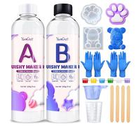 Liquid Silicone for Squishy Maker, 500g Rubber for Making Taba Squishy, Super Soft & Fast Cure Liquid Silicone, Perfect DIY Decompression Gift, Custom Cat Paws + Flocking