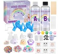 Liquid Silicone for Taba Squishy Kit, 500g 1:1 AB Ratio Epoxy Resin Mix Squishy Making Kit with Moulds Make Your Own Squishies Kit Stress Relief Gifts for Beginners Adult