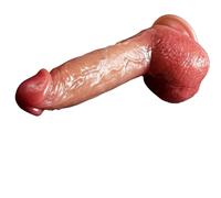 Liquid Silicone Realistic Dildo with Sliding Skin and Ejaculation Function 8.3-9.8 Inch Total Length Squirting Sex Toy for Women and Couples (S)
