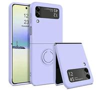 Liquid Silicone Ring Holder Grip Stand Phone Case for Samsung Galaxy Z Flip Zflip 7 6 5 4 3 Zflip6 Zflip5 Zflip4 Zflip3(For Samsung Z Flip 3/Lavender)