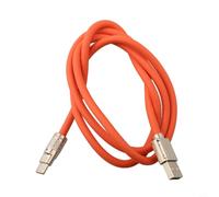 Liquid Silicone USB C Cable 120W 6A Fast Charging datas Cord for Xiaomi, Flexible Type C Wire in Orange, 1M and 2M Options(1M)