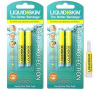 Liquid Skin Liquid Plaster - Waterproof Liquid Bandage for Cuts Wounds & Cracked Skin - Transparent FastDry Second Skin Protection - No-Sting Kid-Safe Formula - Also for Pets - 2 Packs (4×1g Pipettes)