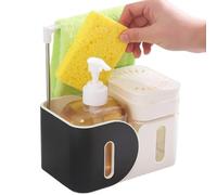 Liquid Soap Dispenser - Sponge Holder and Lotion Container, Pressure Pump Bottle for Liquid Soap, for Worktop, Household, Bathroom, Facial Cleaning, Dish Cleaning