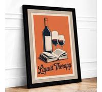 Liquid Therapy Vintage Framed Wall Art Print A1 (84.1×59.4cm) Black, Wall Decor for Living Room, Bedroom, Office & Home, Ready to Hang, Art Gift