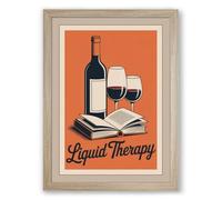 Liquid Therapy Vintage Framed Wall Art Print A1 (84.1×59.4cm) Oak, Wall Decor for Living Room, Bedroom, Office & Home, Ready to Hang, Art Gift