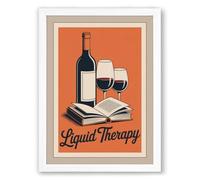 Liquid Therapy Vintage Framed Wall Art Print A1 (84.1×59.4cm) White, Wall Decor for Living Room, Bedroom, Office & Home, Ready to Hang, Art Gift