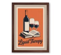 Liquid Therapy Vintage Framed Wall Art Print A2 (59.4×42cm) Walnut, Wall Decor for Living Room, Bedroom, Office & Home, Ready to Hang, Art Gift