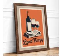 Liquid Therapy Vintage Framed Wall Art Print A3 (42×29.7cm) Walnut, Wall Decor for Living Room, Bedroom, Office & Home, Ready to Hang, Art Gift