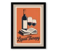 Liquid Therapy Vintage Framed Wall Art Print A4 (29.7×21cm) Black, Wall Decor for Living Room, Bedroom, Office & Home, Ready to Hang, Art Gift