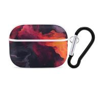 Liquid Watercolor Earbuds Organizer Shockproof Protective Airpods Pro Cover with Carabiner Clip Anti Fall Carrying Earphone Case Cover for Airpods Pro 2nd Generation White