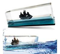 Liquid Wave Paperweight Fluid Drift Bottle Desktop Decoration,ship in a bottle Never Sink Ship Decoration for Car Decoration Display Cases Home Decor and Decorations for Home Boat Model