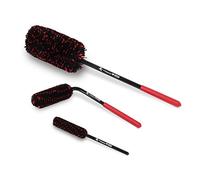 Liquid X Original Wheel Woolies Brushes 3 Piece Kit - Includes Angled Caliper Spoke Brush - USA Made - Black - New & Improved