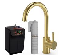 Liquida BHT311BR 3 in 1 Brushed Brass Kitchen Instant Boiling Hot Water Tap