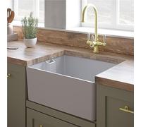 Liquida BL290WH 1.0 Bowl Belfast Inset or Undermount Gloss White Kitchen Sink 595 x 445mm Comite Material
