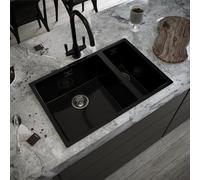 Liquida Cm670Gb 1.5 Bowl Gloss Black Kitchen Sink Inset Or Undermount