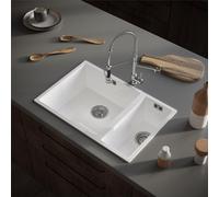 Liquida Cm670Gw 1.5 Bowl Gloss White Kitchen Sink Inset Or Undermount