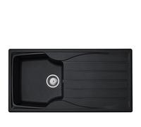 Liquida Cmp10Bl 1.0 Bowl Reversible Black Kitchen Sink And Waste Kit